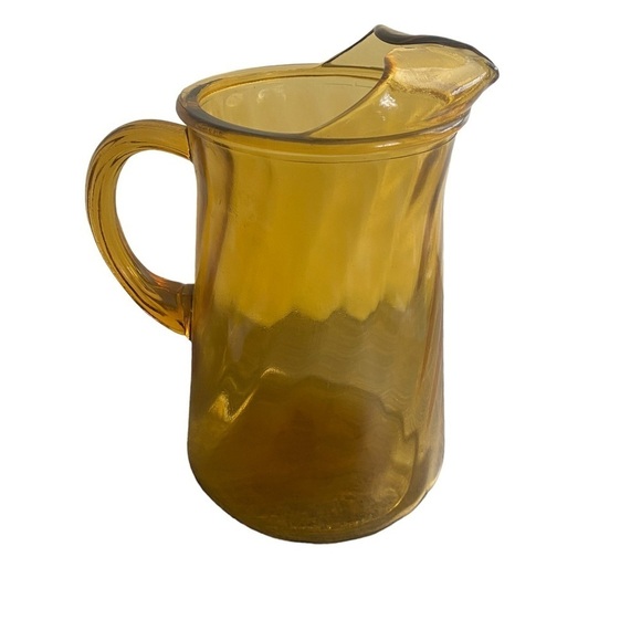 Vintage 1960’s Bartlett-Collins Amber Swirl Pattern Two Quart Glass Pitcher EUC - Picture 1 of 6